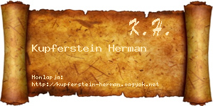 Kupferstein Herman névjegykártya